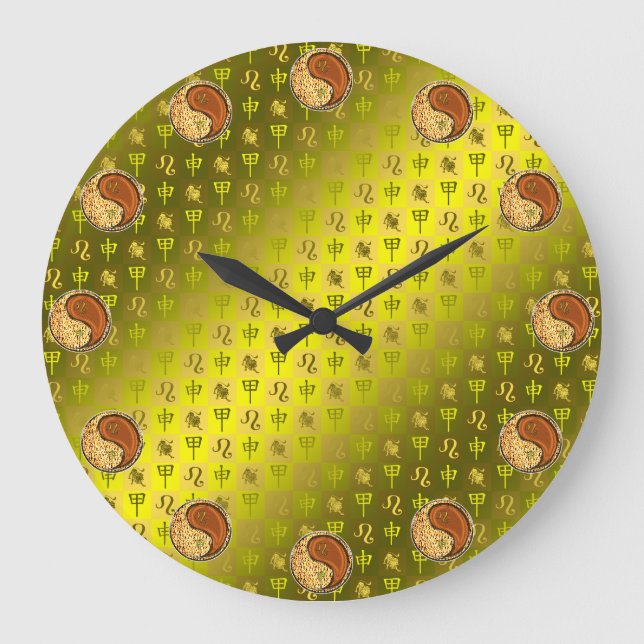 Leo & Wood Monkey Large Clock (Front)