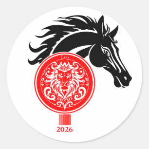 Leo x Year of the Horse 2026 Classic Round Sticker