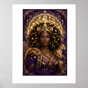 Leo Zodiac African Queen Poster