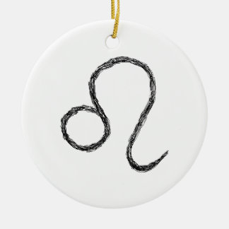 Leo. Zodiac Astrological Sign. Ceramic Tree Decoration