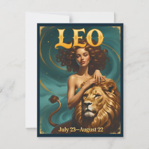 Leo Zodiac Astrology Birthday Postcard