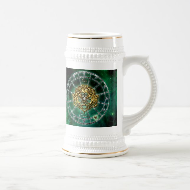 Leo Zodiac Astrology design Beer Stein (Right)