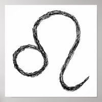 Leo. Zodiac Astrology Sign. Black.