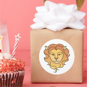 Leo Zodiac Classic Round Sticker