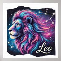 Leo Zodiac Constellation Art Print