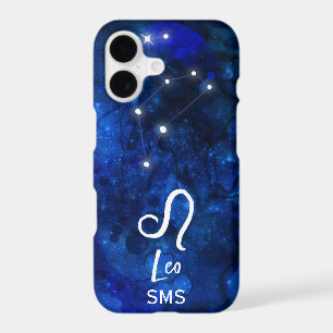 Leo Zodiac Constellation Dark Blue Galaxy Monogram