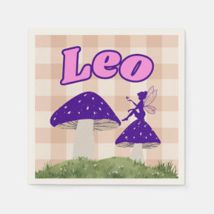 Leo Zodiac Cottagecore Fairy Mushroom Napkin