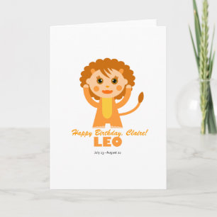Leo Zodiac for Kids Card