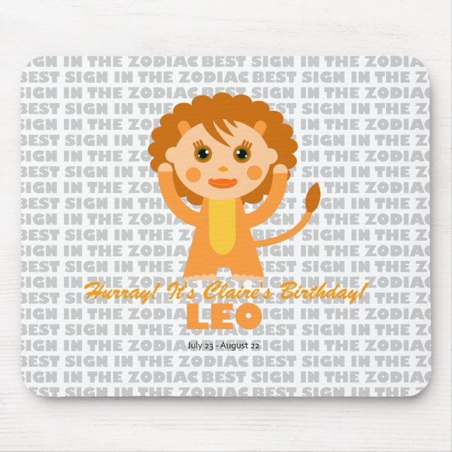 Leo Zodiac for Kids Mouse Pad (Front)