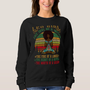 Leo Zodiac Girl For Yoga Black Women Birthday Sweatshirt