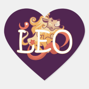 Leo zodiac heart sticker