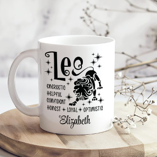 Leo Zodiac Horoscope Custom Name Coffee Mug