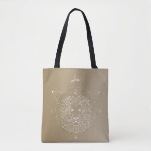 Leo zodiac horoscope star sign gradient tote bag