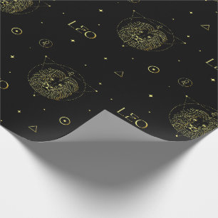 Leo zodiac horoscope star sign gradient wrapping paper