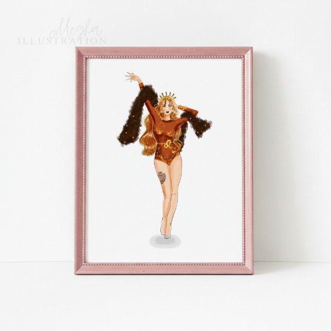 Leo Zodiac Illustration – Hand Drawn Poster (Creator Uploaded)