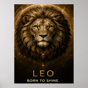 Leo Zodiac Lion Celestial Astrology Symbol Poster