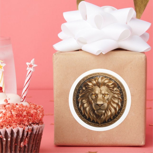 Leo Zodiac Lion  Classic Round Sticker (Party)
