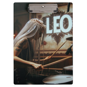 Leo Zodiac Musician Drums Clipboard