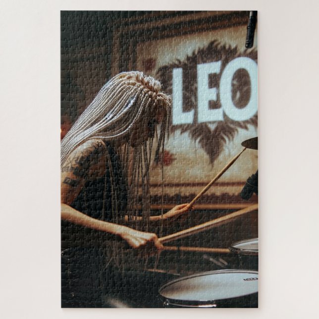 Leo Zodiac Musician Drums Jigsaw Puzzle (Vertical)