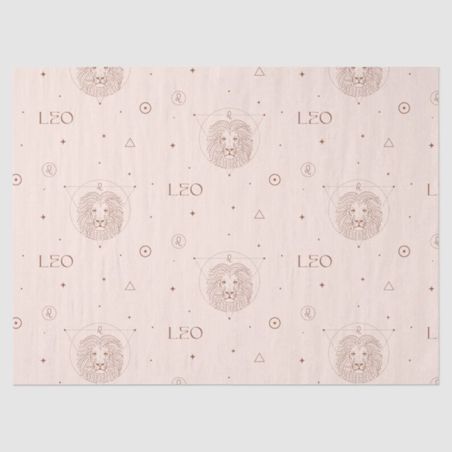 Leo Zodiac Pattern in Brown and Burgundy Tissue Paper (Front)