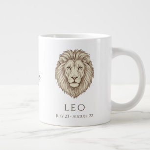 Leo Zodiac Personalised Name & Birth Date Large Coffee Mug