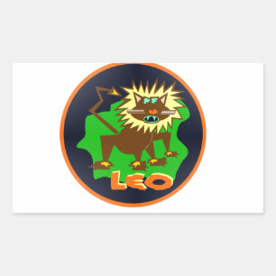 leo zodiac rectangular sticker