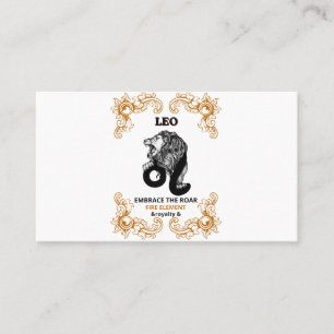 Leo Zodiac Royalty Embrace the Roar Fire Element Business Card
