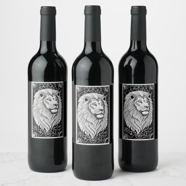 Leo Zodiac Sign - Astrological Lion Wine Label (Bottles)
