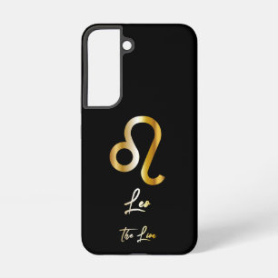 Leo Zodiac Sign, Black & Gold Samsung Galaxy Case