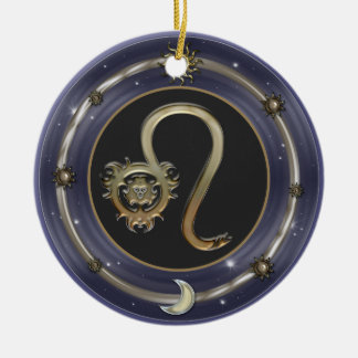 Leo Zodiac Sign Ceramic Tree Decoration