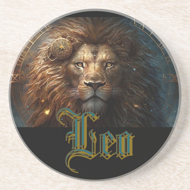Leo Zodiac Sign Coaster (Front)