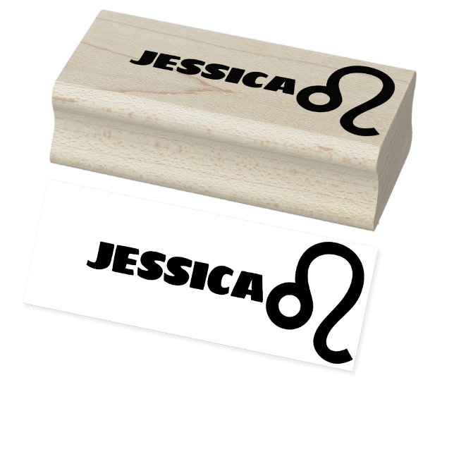 Leo Zodiac Sign Cool Personalised Name Text Word Rubber Stamp (Creator Uploaded)