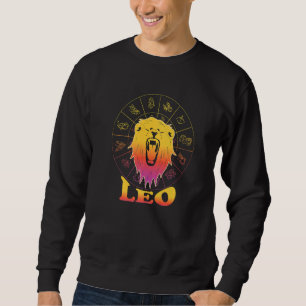 Leo Zodiac Sign Facts Aesthetic Graphic Astrology  Sweatshirt