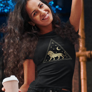 Leo Zodiac Sign Fire Element in Gold T-Shirt