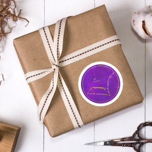 Leo Zodiac Sign Gold Foil Constellation Classic Round Sticker