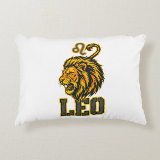 Leo Zodiac Sign Golden Crown Vanguard Decorative Cushion