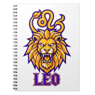 Leo Zodiac Sign Golden Mascot Graphic Notebook