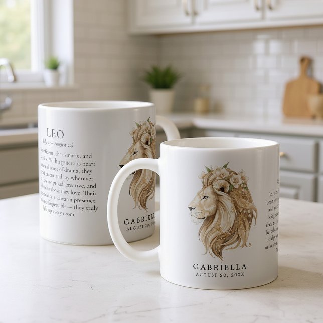Leo Zodiac Sign Horoscope Personalized Gift Coffee Mug (Creator Uploaded)