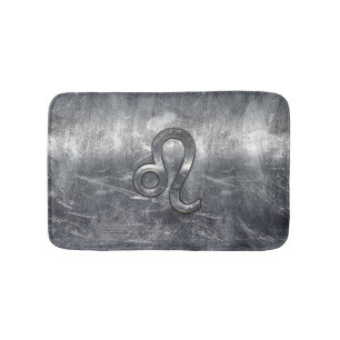 Leo Zodiac Sign in Industrial Style Bath Mat
