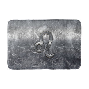Leo Zodiac Sign in Industrial Style Bath Mat