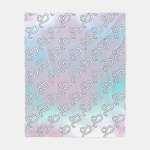 Leo Zodiac Sign in Mother of Pearl Style Print Fleece Blanket