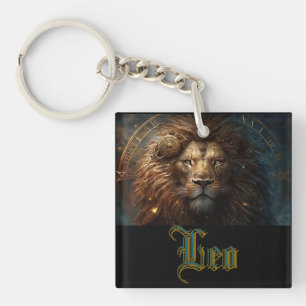 Leo Zodiac Sign Key Ring