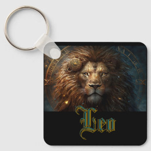 Leo Zodiac Sign Key Ring