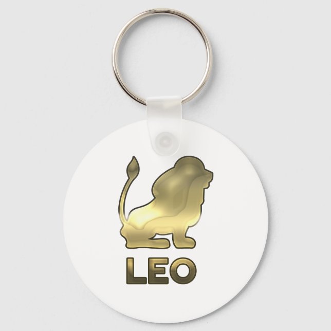 Leo zodiac sign - old gold edition key ring (Front)