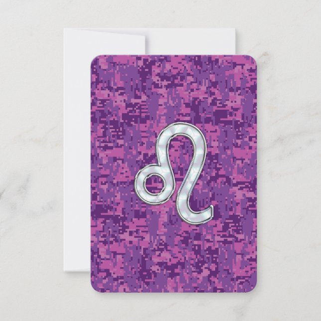 Leo Zodiac Sign on Fuchsia Digital Camouflage (Front)
