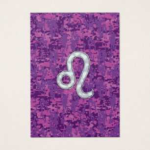 Leo Zodiac Sign on Fuchsia Digital Camouflage