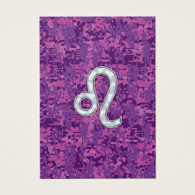 Leo Zodiac Sign on Fuchsia Digital Camouflage (Front)