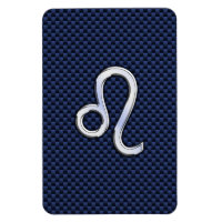 Leo Zodiac Sign on Navy Blue Carbon Fibre Print