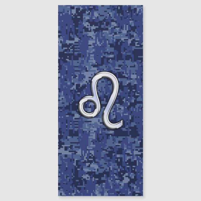 Leo Zodiac Sign on Navy Blue Digital Camouflage (Front)