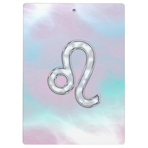 Leo Zodiac Sign on Pastels Nacre Style Print Clipboard